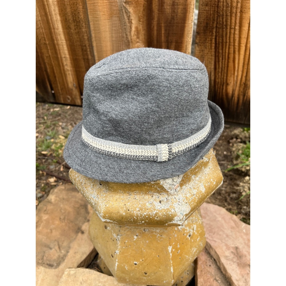 Zara Gray Fedora Hat with Textured Band Size 51cm‎